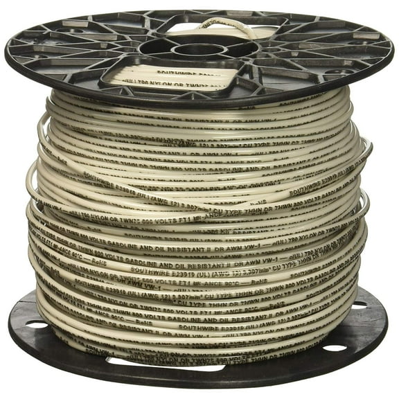 Southwire Building Wire 12 Ga, 1 Conductor 20 Amp 600 V 90 Deg C 500 ' White