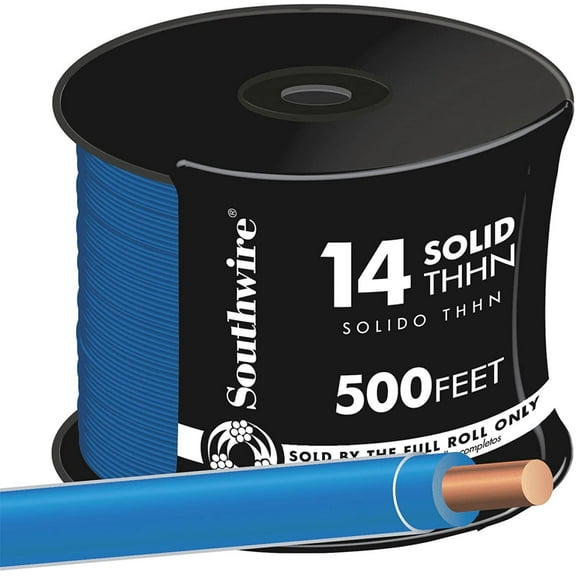 Southwire Building Wire 14 Ga, 1 Conductor 15 Amp 600 V 90 Deg C 500 ' Blue
