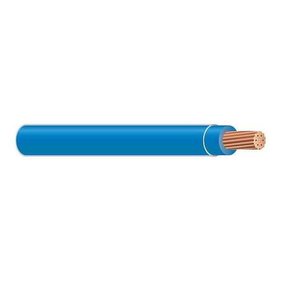 THHN Building Wire, Copper, 12 AWG, 1C, Blue, Stranded, 2000 ft