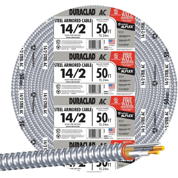 Southwire Cable Armored Steel 14/2 50FT 55278322
