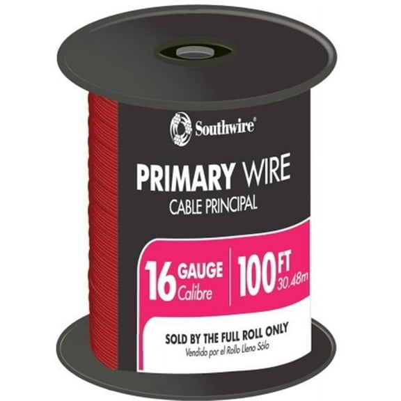 Southwire Company 100 ft. Red 16 Gauge 19 Strand Primary Auto Wire