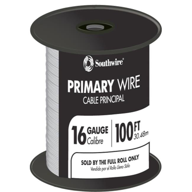 Southwire Company  100 ft. White 16 Gauge 19 Strand Primary Auto Wire