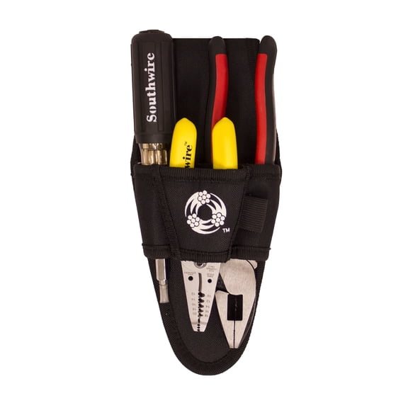 Southwire EKIT-4 Electrician's 4 Piece Tool Kit with Stripper, Screwdriver, Pliers, and Holster Pouch