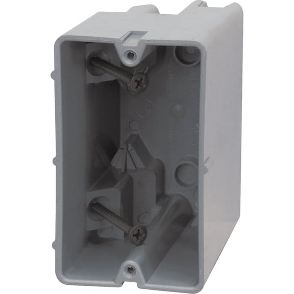 Southwire Electrical Box for Lighting Fixture, 50lb Ceiling Fan and 75lb Light Fixture Support, 22.5Cu with Depth Adjustment, 1 Gang, Gray, MSB22+