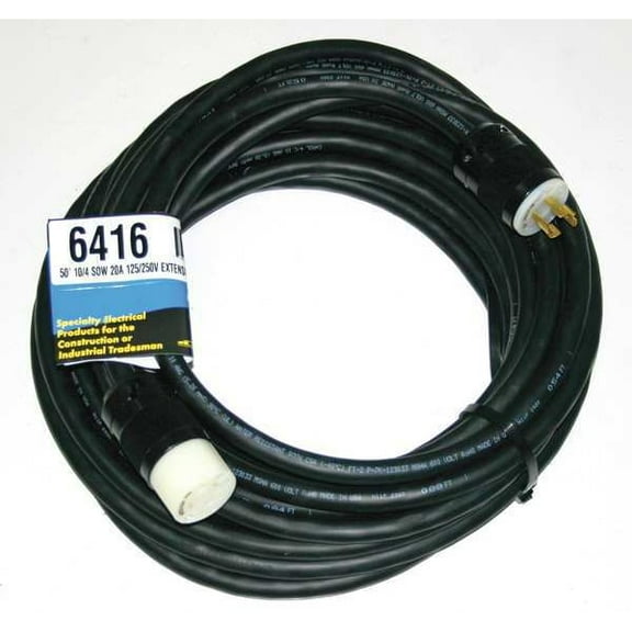 Southwire Extension Cord,50ft,10Ga,20A,SOW,Blk 6416
