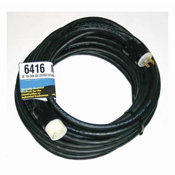 Southwire Extension Cord,50ft,10Ga,20A,SOW,Blk 6416