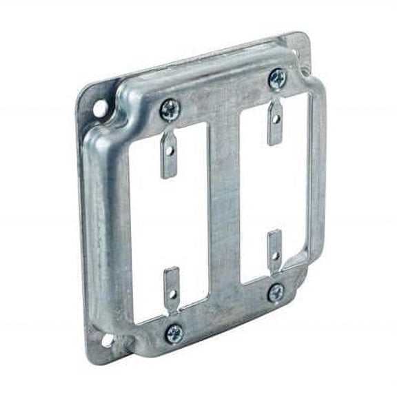 Southwire G1950-UPC 4 in. Steel Metallic 2-Gang Work Square 2 GFCI Box Cover