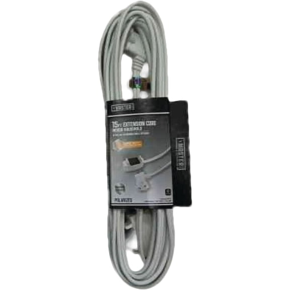 Southwire Indoor Light Duty Extension Cord - Remote Control Convenience for Home Devices - Vinyl Jacket with Polarized Plug - Safe Indoor Power Solution - 16 Gauge 2-Conductor - 15Ft - White
