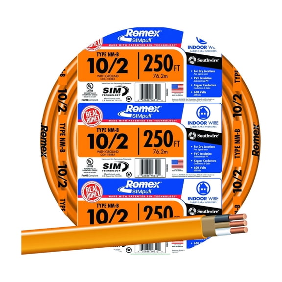 Southwire Romex 10/2 NMW/G Electrical Wire - Pack of 24