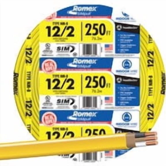 Southwire Romex 12/2 NMW/G Electrical Wire - Pack of 10
