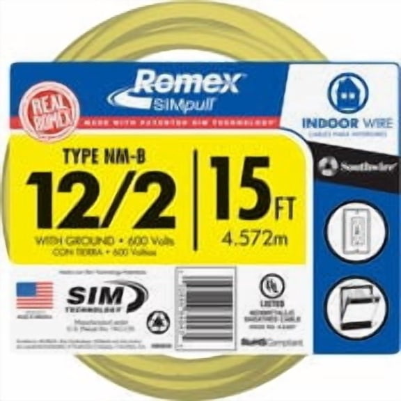 Southwire Romex 12/2 NMW/G Electrical Wire - Pack of 10 Bulk Buy Multipack
