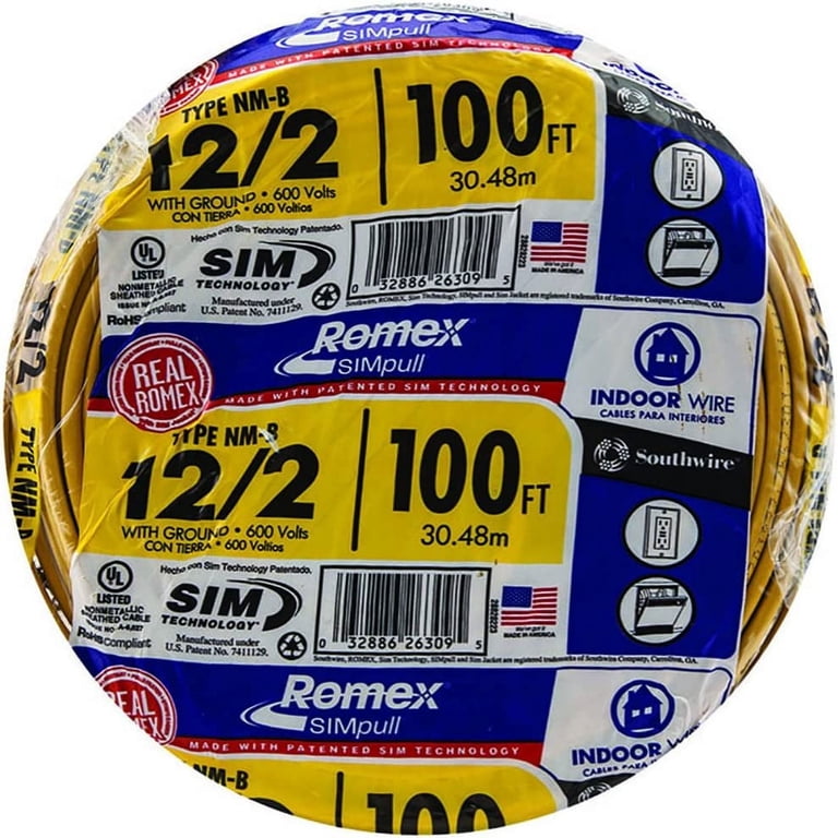 40-Foot 8/2 NM-B Romex Electrical Cable By Southwire - 8 Gauge, 2 Conductors With Ground