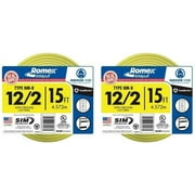 Southwire Romex Brand Simpull Solid Indoor 12/2 W/G NMB Cable 15ft Coil, SW# 28828226, 2-pack