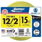 Southwire Romex Brand Simpull Solid Indoor 12/2 W/G NMB Cable 15ft Coil, SW# 28828226