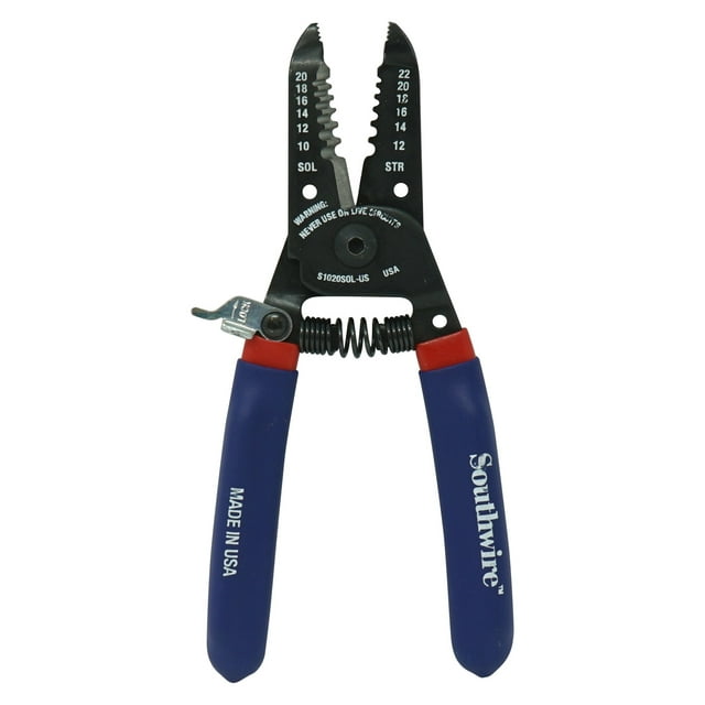 Southwire S1020SOL-US 10-20 AWG SOL & 12-22 AWG STR Compact Handles Wire Stripper and Cutter