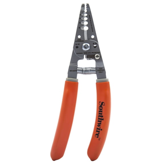 Southwire S612STR 4-10 AWG SOL & 6-12 AWG STR Wire Stripper and Cutter with Ergonomic Handles