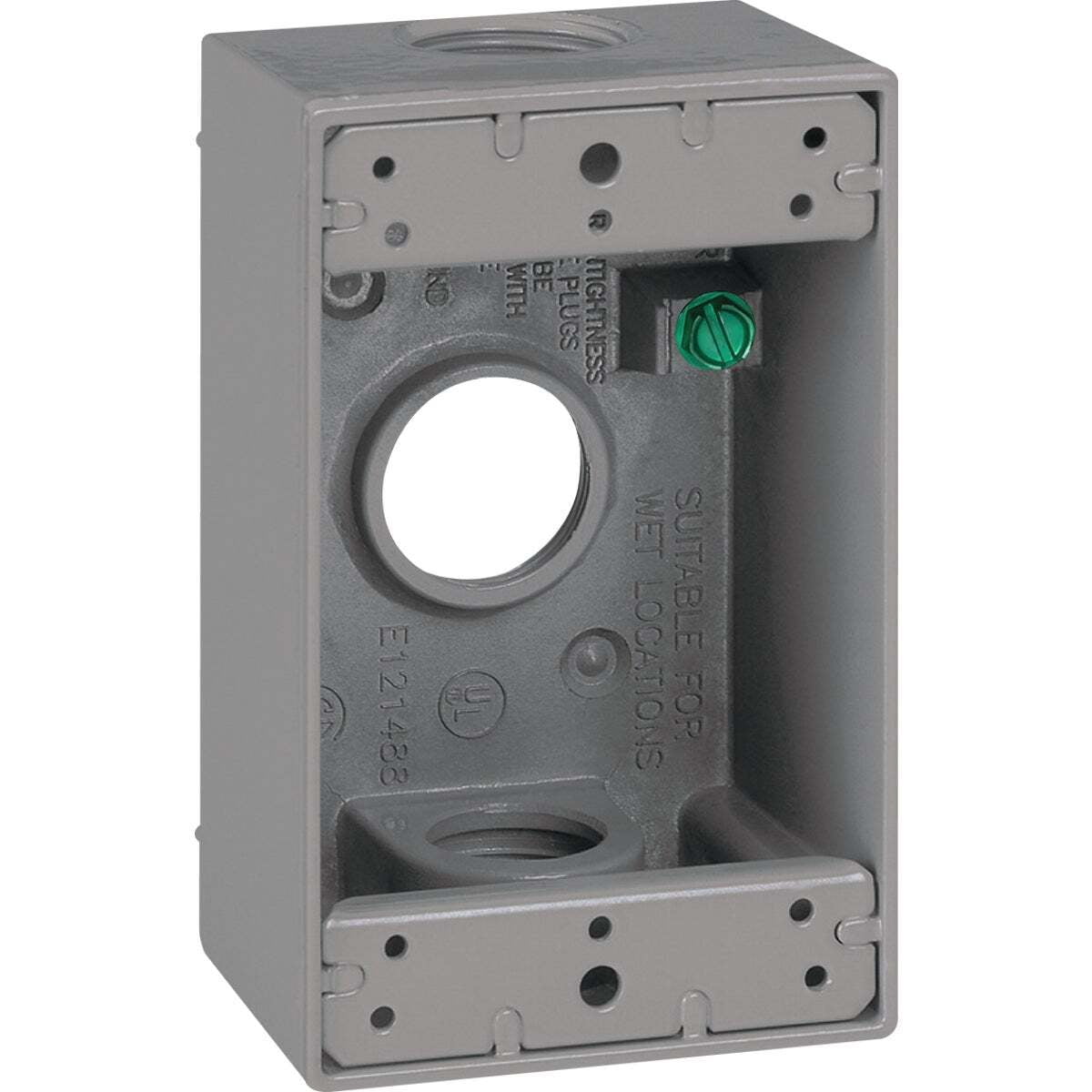 Southwire Single Gang 3/4 In. 3-Hole Gray Weatherproof Junction Box ...