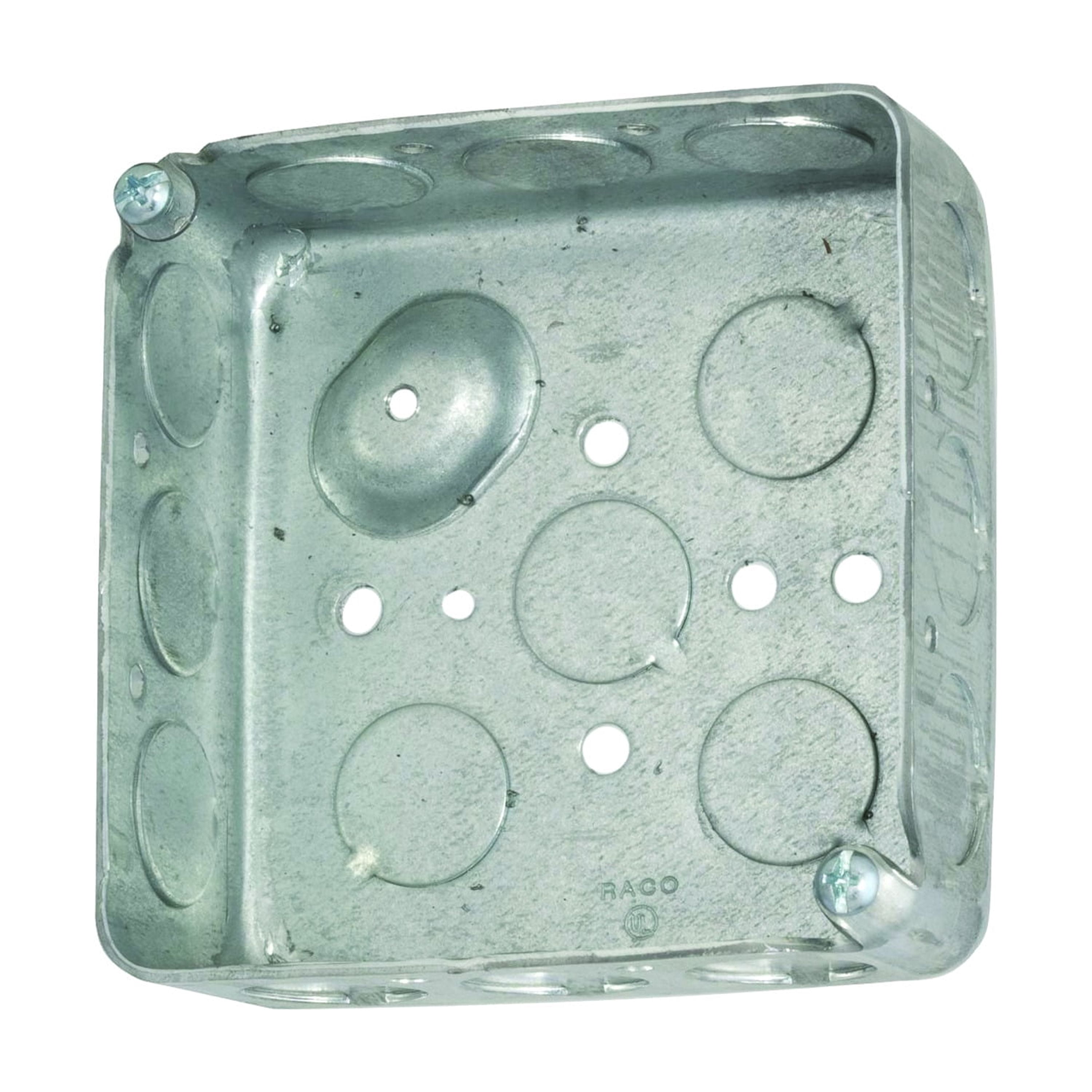 Southwire Square Electrical Box 4 x 4 x 1.5 Inch Drawn Steel 21 Cu In ...