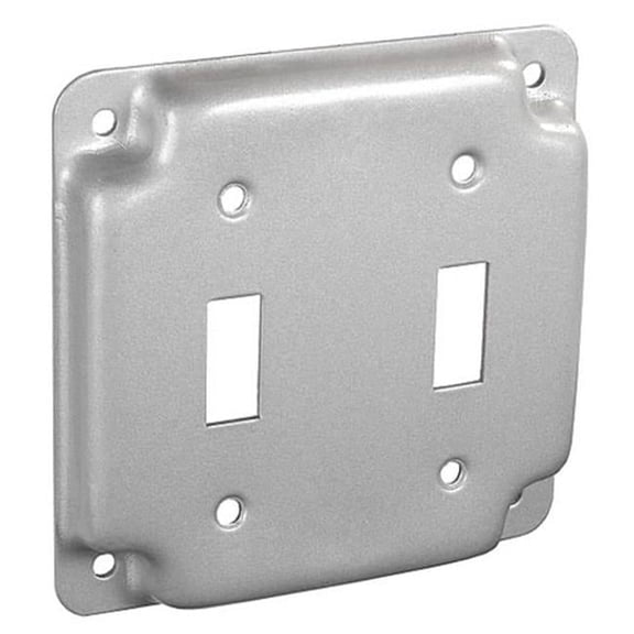 Southwire G1936-UPC 4 in. Steel Metallic 2-Switch Box Cover