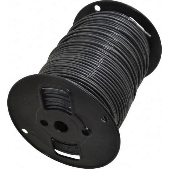 Southwire THHN/THWN, 10 AWG, 30 Amp, 500' Long, Solid Core, 1 Strand Building Wire Black, Thermoplastic Insulation