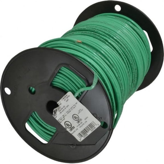 Southwire THHN/THWN, 10 AWG, 30 Amp, 500' Long, Solid Core, 1 Strand Building Wire Green, Thermoplastic Insulation