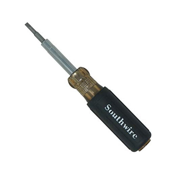 Southwire Tools  Equipment 65028840 SD6N1P 6-in-1 Screwdriver, Includes 5/16 nut Drivers, 1 and 0 Phillips 1/4 and 3/16 Slotted Tips