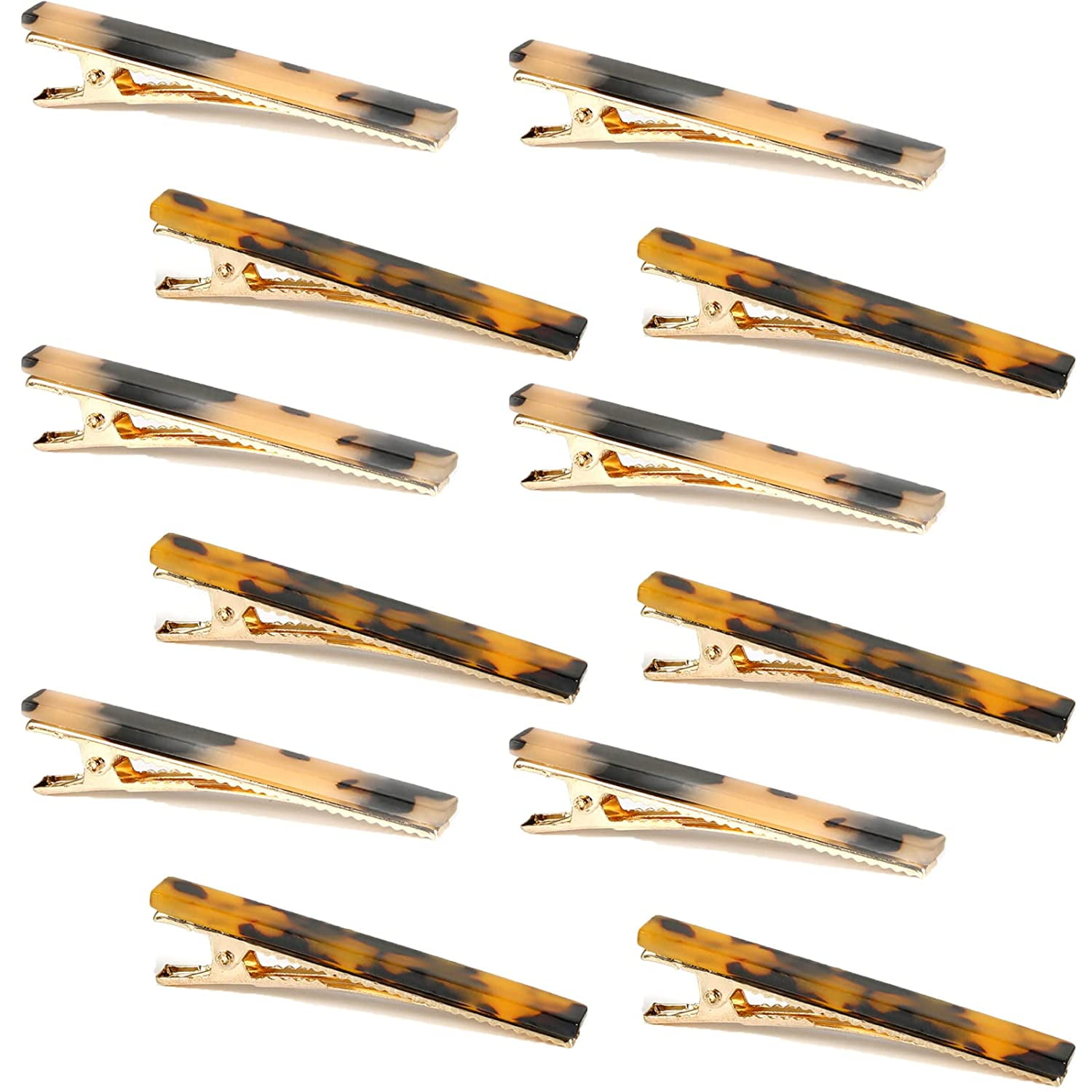 12 Pcs Metal Duckbill Hair Clips Set Tortoise Shell Chic Hair Barrettes Cobahom 6 Pack Leopard Print Hair Clips - Stylish Hair  main image 4