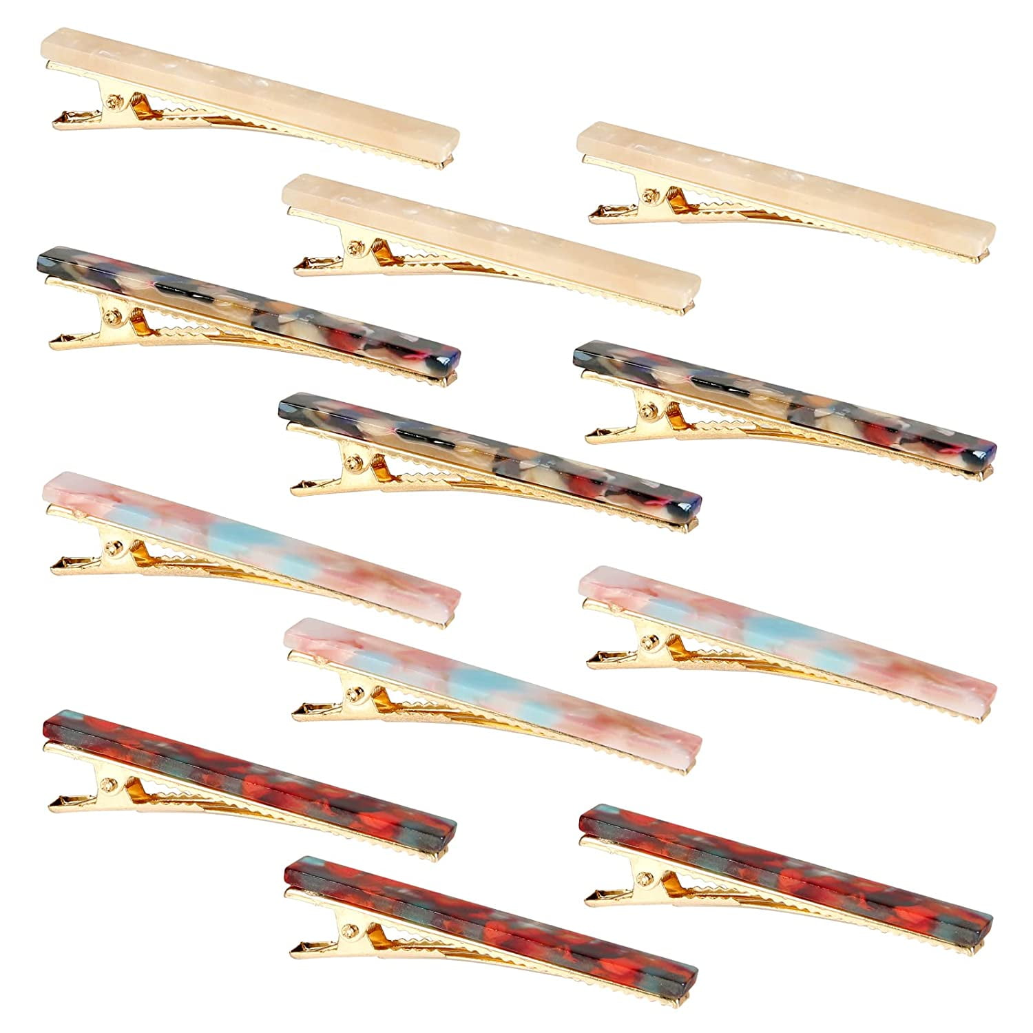 12 Pcs Metal Duckbill Hair Clips Set Tortoise Shell Chic Hair Barrettes Cobahom 6 Pack Leopard Print Hair Clips - Stylish Hair  main image 2
