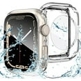 thumbnail image 1 of 2 in 1 Waterproof Case for Apple Watch Series 8 & Series 7 41mm Screen Protector, 360 Protective Glass Face Cover Hard PC Bumper + Back Frame for iWatch 8/7 Accessories 41 mm, Clear, 1 of 5