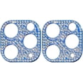 thumbnail image 1 of Southwit 2 Pack Camera Lens Protector Compatible for iPhone 13 Pro/iPhone 13 Pro Max Diamond Crystal Metal Camera Lens Protector 9H Tempered Glass Screen Cover Anti-Explosion Accessories (Blue), 1 of 5