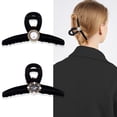 thumbnail image 1 of Southwit 2 Pack Vintage Black Claw Clips, Flocking Pearl Hair Clips for Thick Hair Luxurious Hair Accessories for Women, 1 of 5