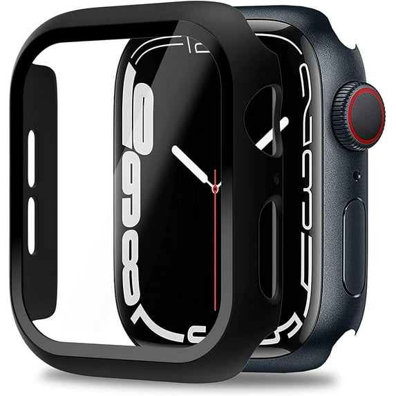 Southwit for Apple Watch 40mm Case Se 2022 Shell with Screen Protector Shockproof Hard PC and Tempered Glass Film Bumper Case for Apple Watch Series 6 Series 5 Series 4 SE(Black)