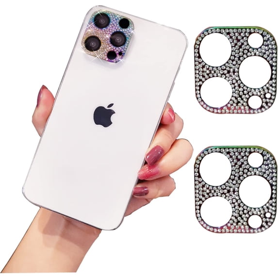 Southwit Bling Camera Lens Protector Compatible with iPhone 13 pro max/iPhone pro, 3D Glitter Diamond Crystal Metal Protective Decoration Cover Accessories (For pro)