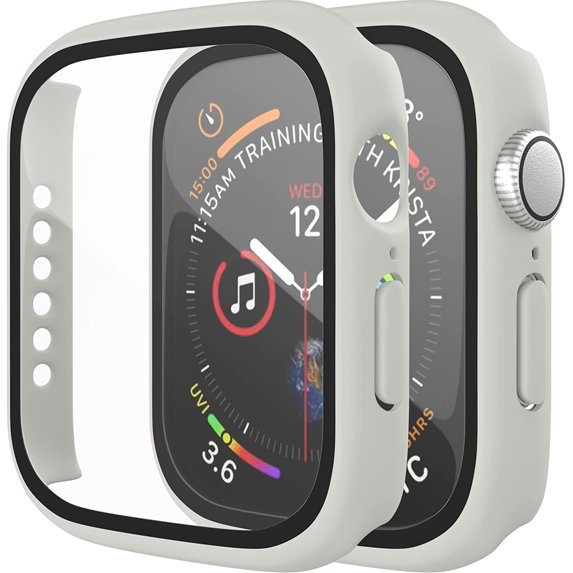 Bulk Cases Compatible with Apple Watch Series 3/Series 2/Series 1 38mm with Built in Tempered Glass Screen Protector, Overall Protective Hard PC Case Ultra-Thin Cover Gray 10 Pack