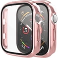 thumbnail image 1 of Bulk Cases Compatible with Apple Watch Series 6/SE/Series 5/Series 4 44mm with Built in Tempered Glass Screen Protector, Overall Protective Hard PC Case Ultra-Thin Cover Rose Gold 10 Pack, 1 of 1