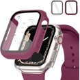 thumbnail image 1 of Southwit Compatible for Clear Apple Watch Band 45mm 44mm 42mm 41mm 40mm 38mm Ultra, Men Women Watch Band with Case Sport Jelly Transparent Strap for iWatch Series 8 7 6 5 4 3 2 1 SE, 1 of 5