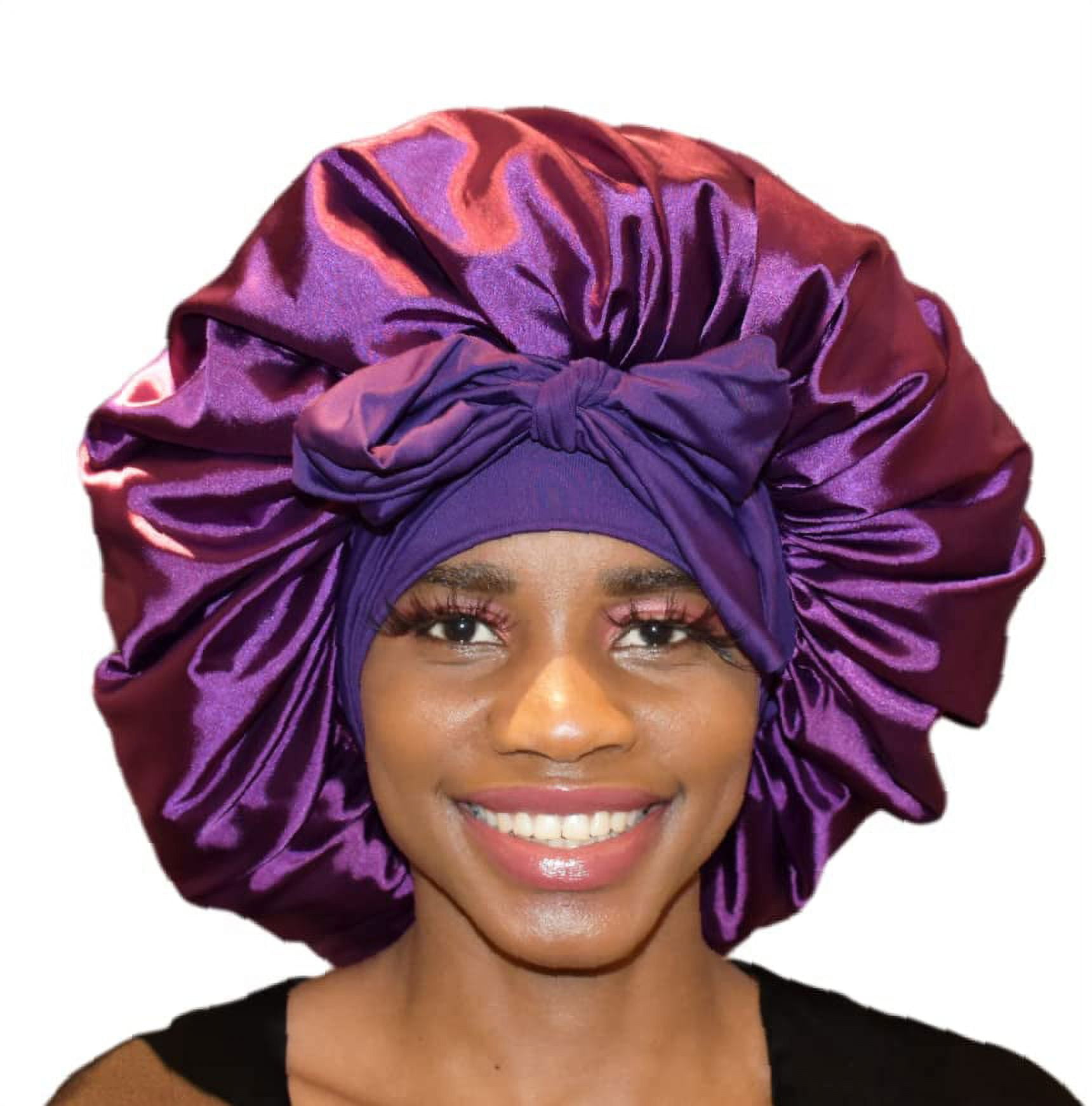purple silk bonnet