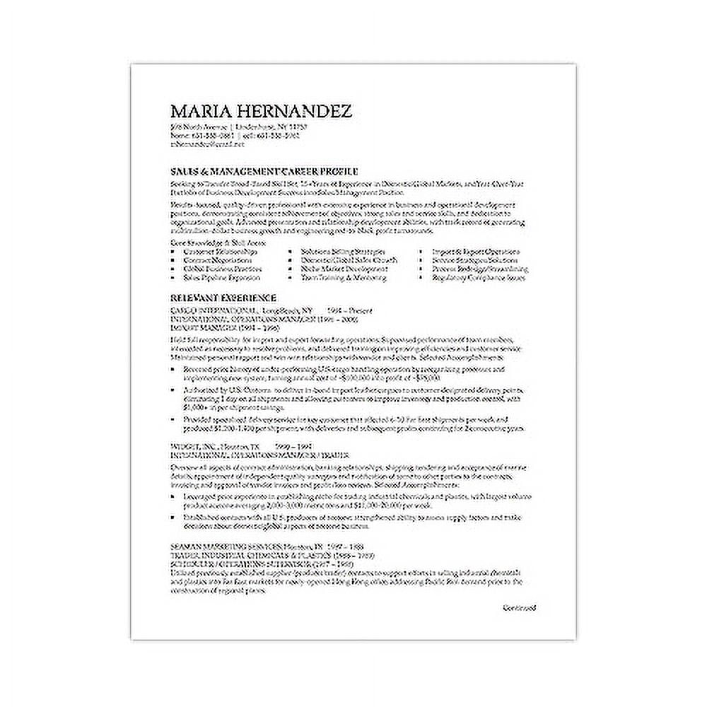 Southworth 100% Cotton Rsum Paper, 8 1/2" x 11", 32 Lb, 100% Recycled, White, Pack Of 100