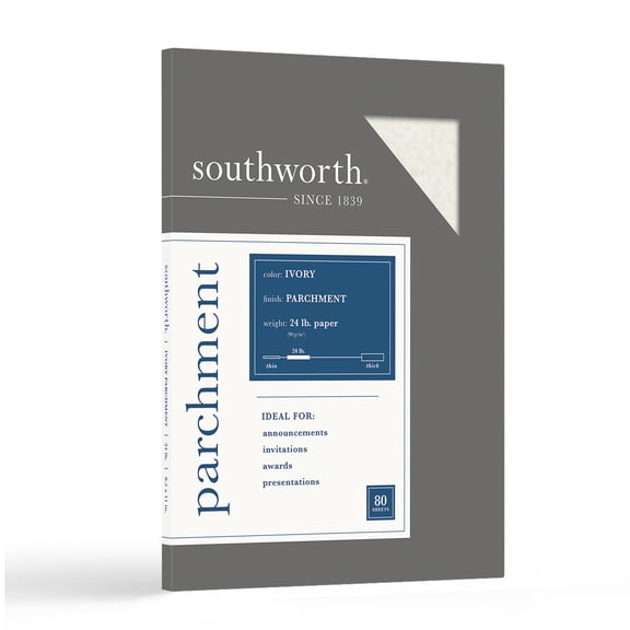 Southworth Business Paper in Linen Finish, White, 8.5" x 11", 24 lb/89 Gsm, 100 Sheets