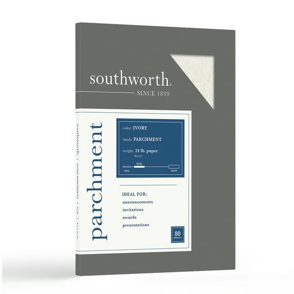 Southworth Business Paper, Parchment, 24 lb, Ivory, 80 Sheets