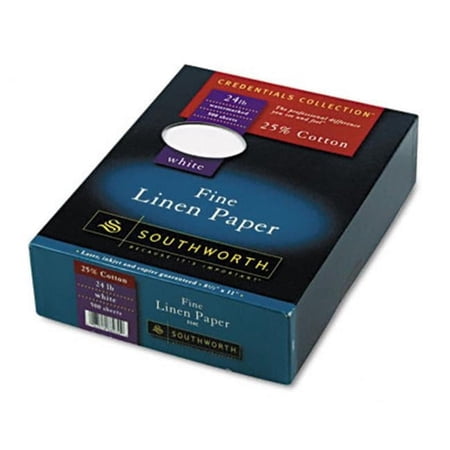 Southworth Credentials Collection Fine Linen Paper White 24lb Letter 500 per Box