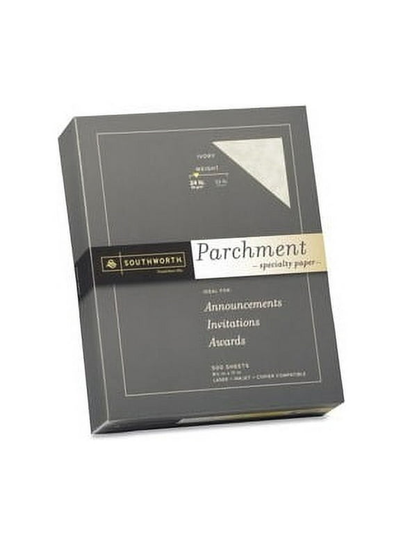 Southworth Inkjet, Laser Parchment Paper Letter - 8 1/2" x 11" - 24 lb Basis Weight - Parchment - 500 / Box - Ivory