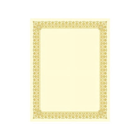 Southworth Ivory Premium Certificates with Gold Foil Border, 8.5" x 11", 15/Pack