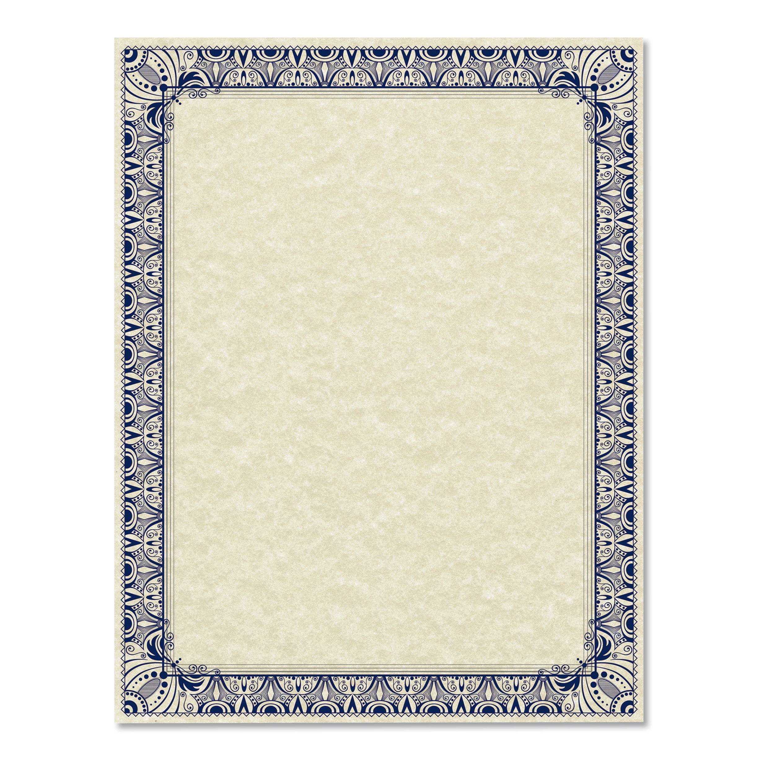 Parchment Certificates, Vintage, 8.5 x 11, Ivory with Silver Foil Border, 50/Pack Parchment Certificates, Vintage, 8.5 x 11, Ivory with Silver Foil Border, 50/Pack