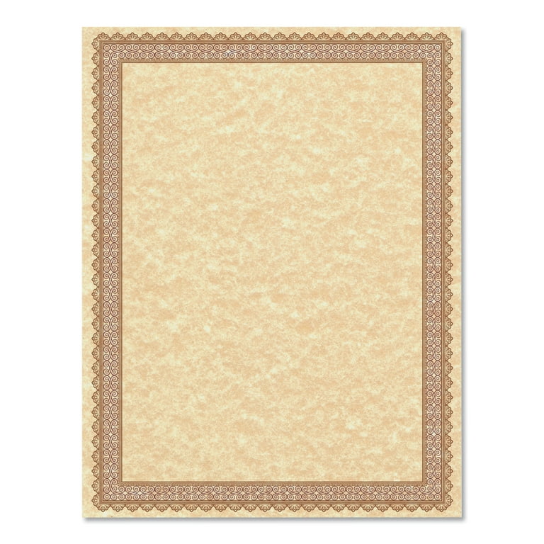 Parchment Certificates, Vintage, 8.5 x 11, Copper with Burgundy/Gold Foil Border, 50/Pack Parchment Certificates, Vintage, 8.5 x 11, Copper with Burgundy/Gold Foil Border, 50/Pack