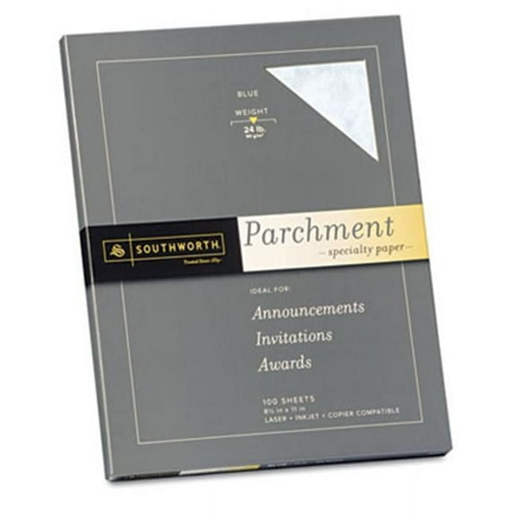 Southworth  Parchment Specialty Paper - Blue - 24 lbs. - 8.5 x 11 - 100-Box