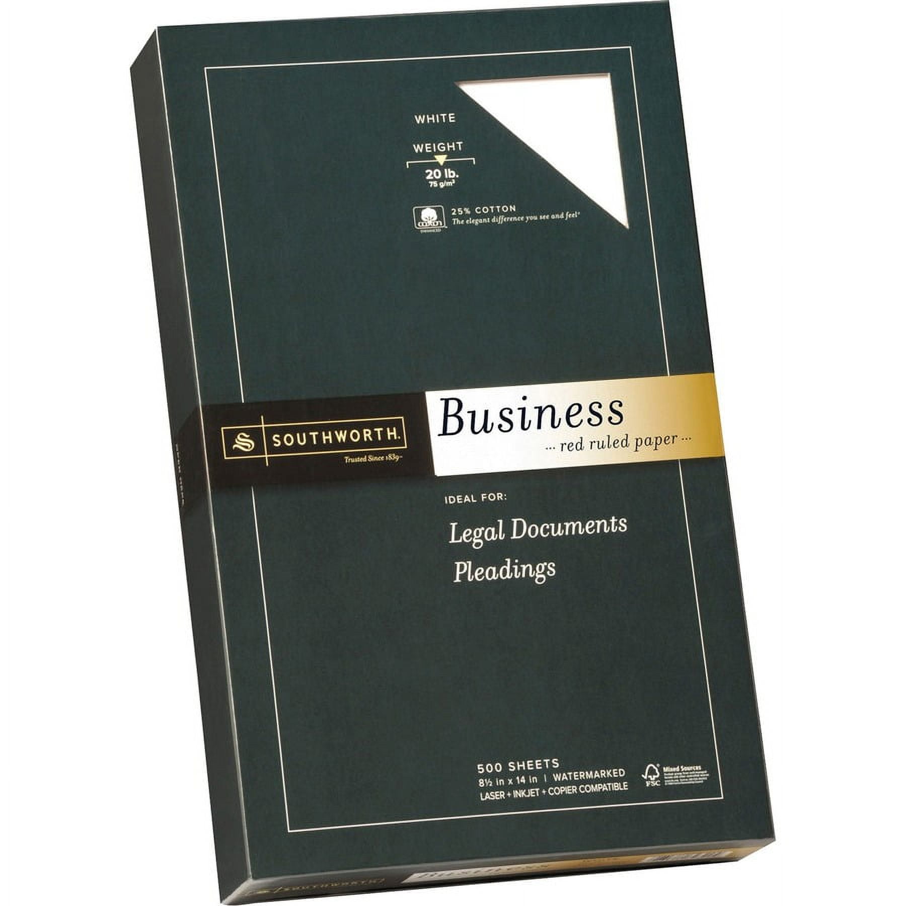 Executive Ruled Paper Southworth Red Ruled Business Paper Legal - 8 1/2