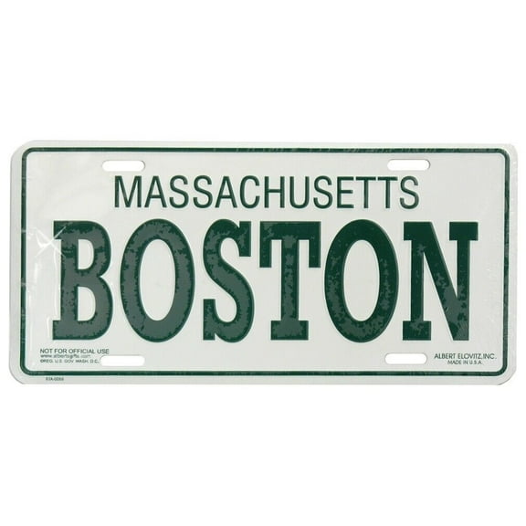 Souvenir Boston License Plate - Embossed 6x12 In