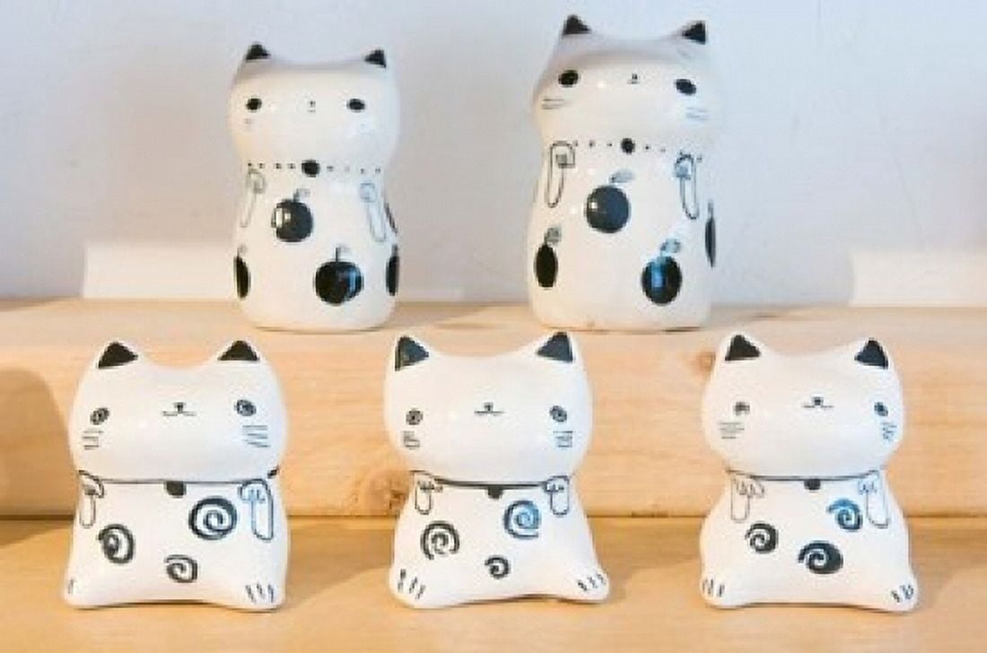 Souvenir Ceramic Cats Kyoto Japan Canvas Art - Rob Tilley DanitaDelimont (36 x 24)