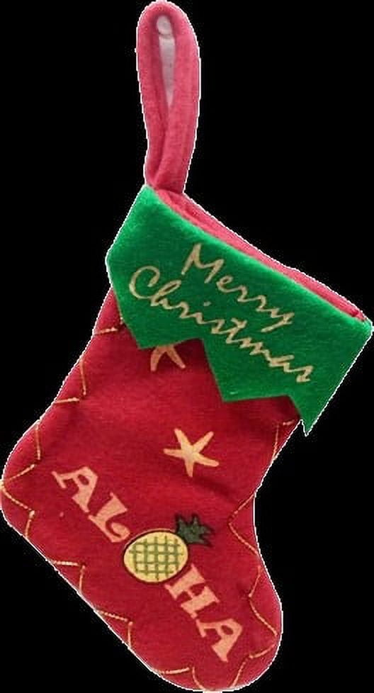 Souvenir Christmas Aloha W/pineapplexmas Stocking 8"